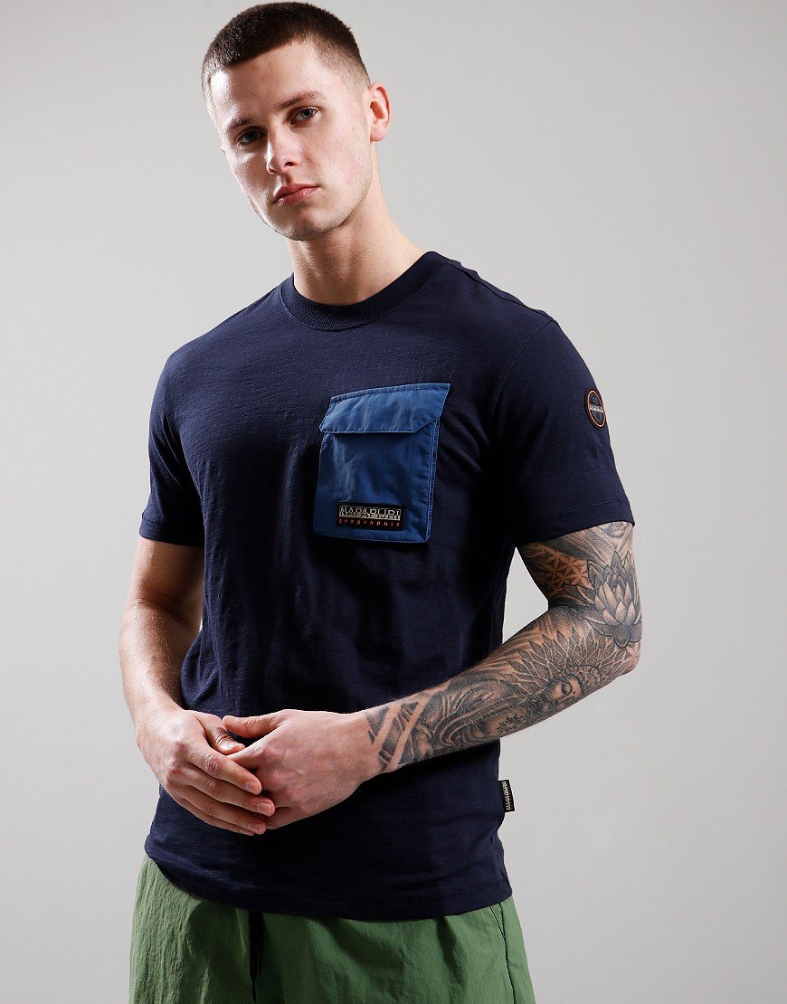 Napapijri Blu Cotton Men T-Shirt