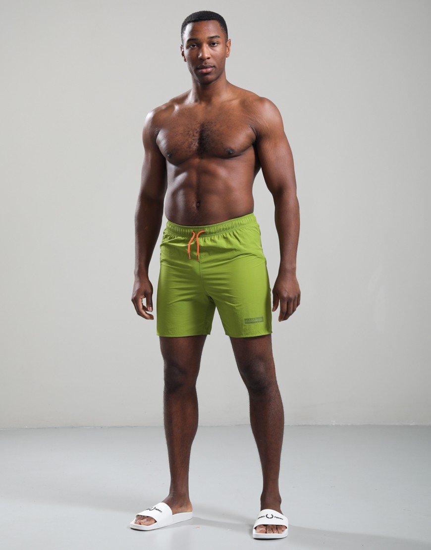 Napapijri V-Box Logo Swim Shorts Golden Cyp G3B