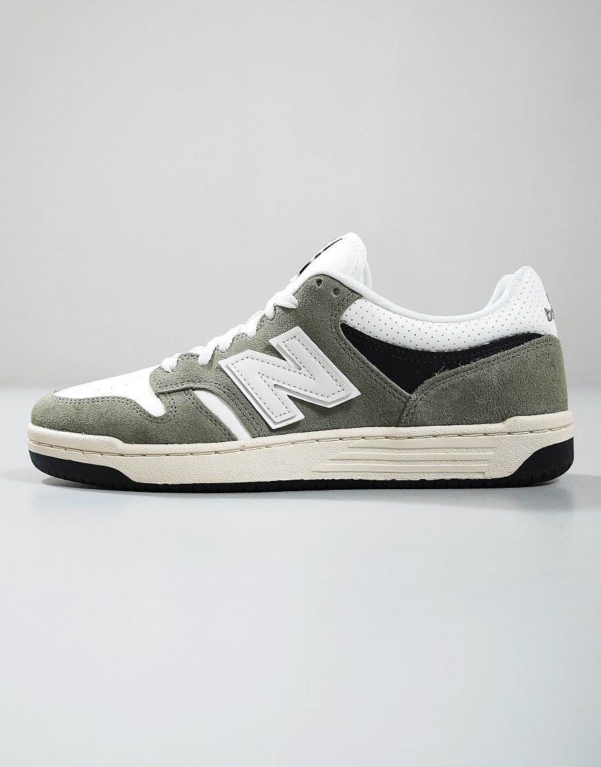 New Balance 480 Trainers Dark Olivine/Sea Salt