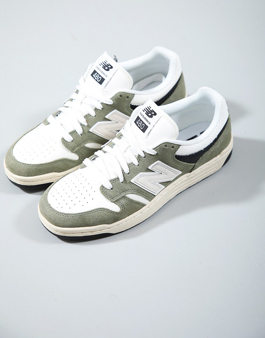 New Balance 480 Trainers Dark Olivine/Sea Salt