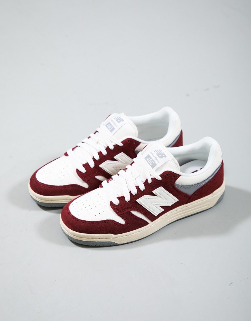 New Balance 480P Trainers Classic Crimson/Sea Salt