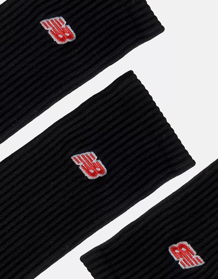 New Balance Patch Logo 3 Packs Socks Black