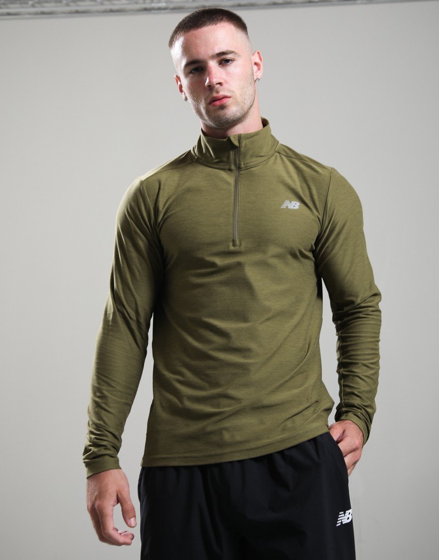 New Balance Space Dye 1/4 Zip Sport Green Heather