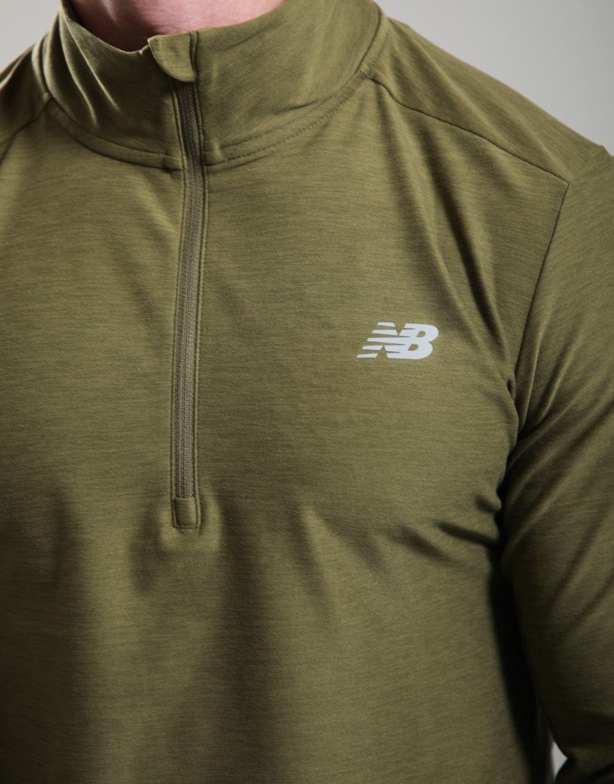 New Balance Space Dye 1/4 Zip Sport Green Heather