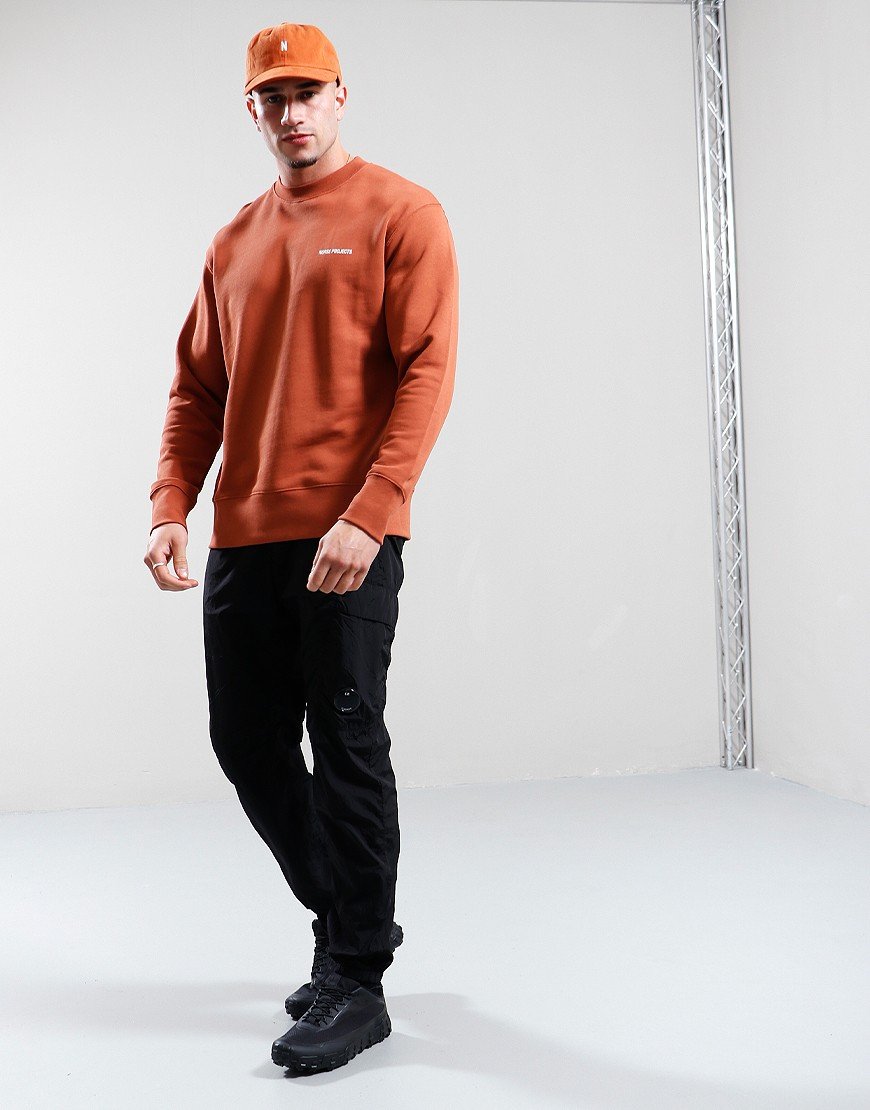 Norse Projects Arne Logo Sweat Red Ochre - Terraces Menswear