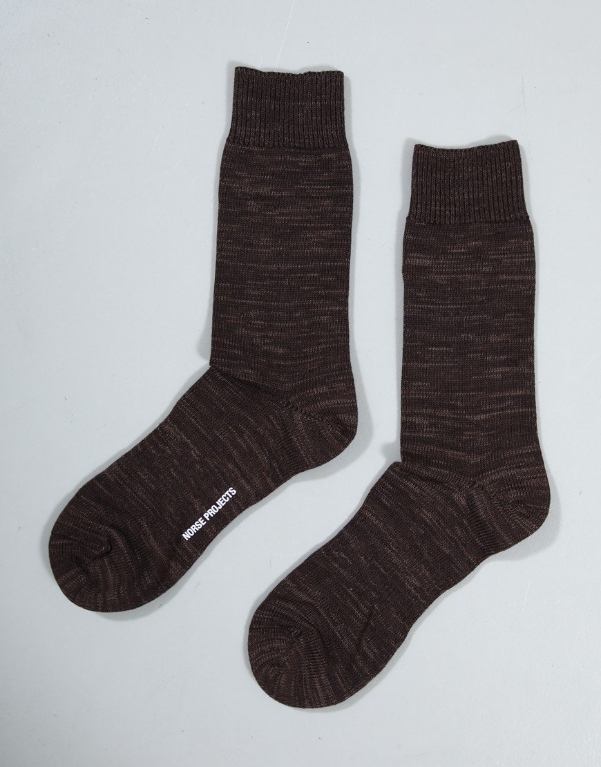 Norse Projects Bykle Heavy Cotton Twist Sock Delicioso Brown