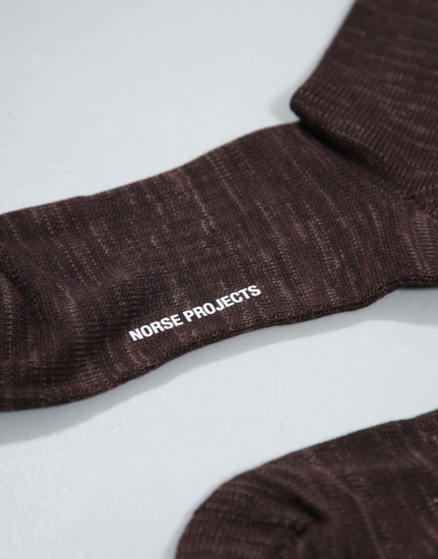 Norse Projects Bykle Heavy Cotton Twist Sock Delicioso Brown