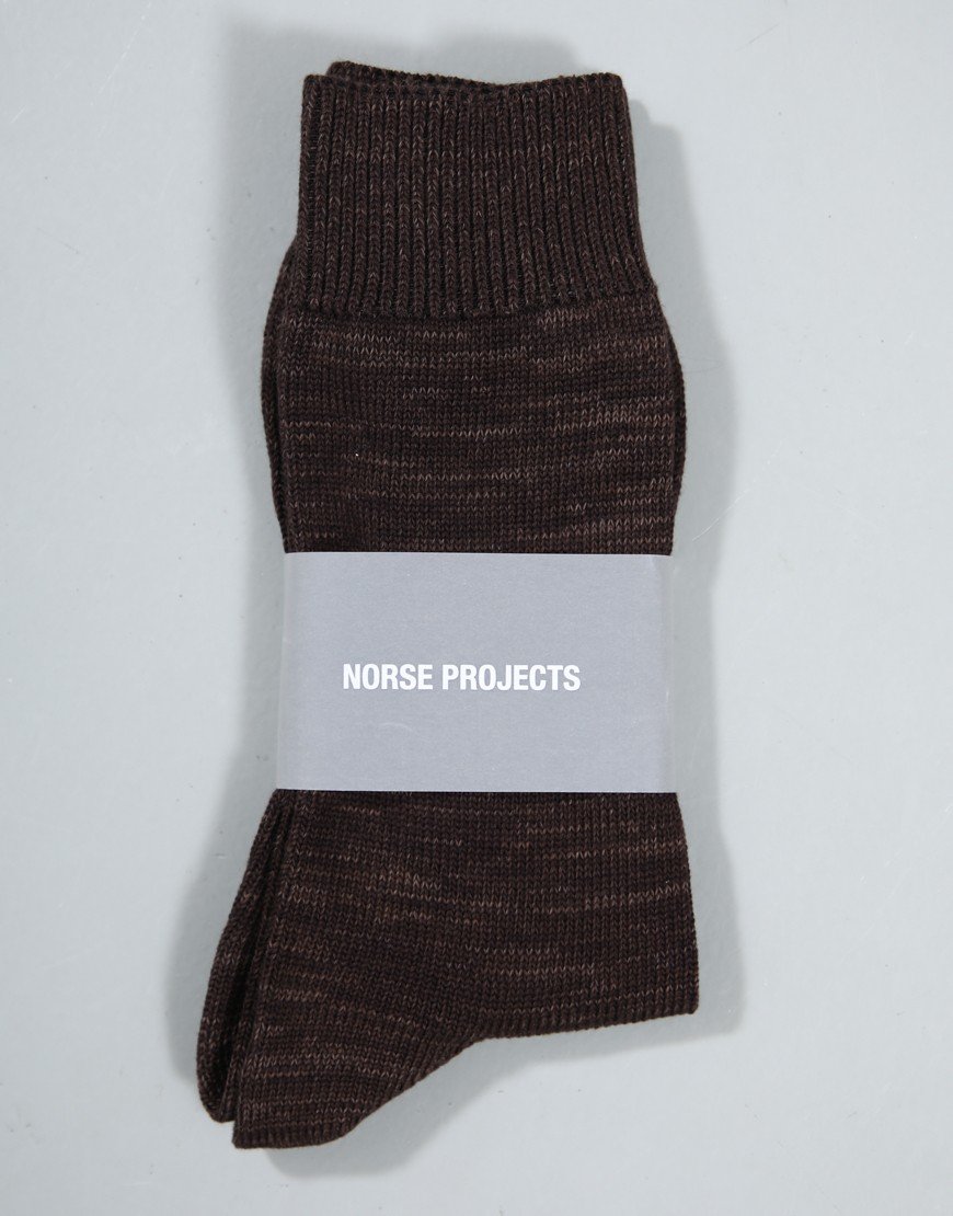 Norse Projects Bykle Heavy Cotton Twist Sock Delicioso Brown