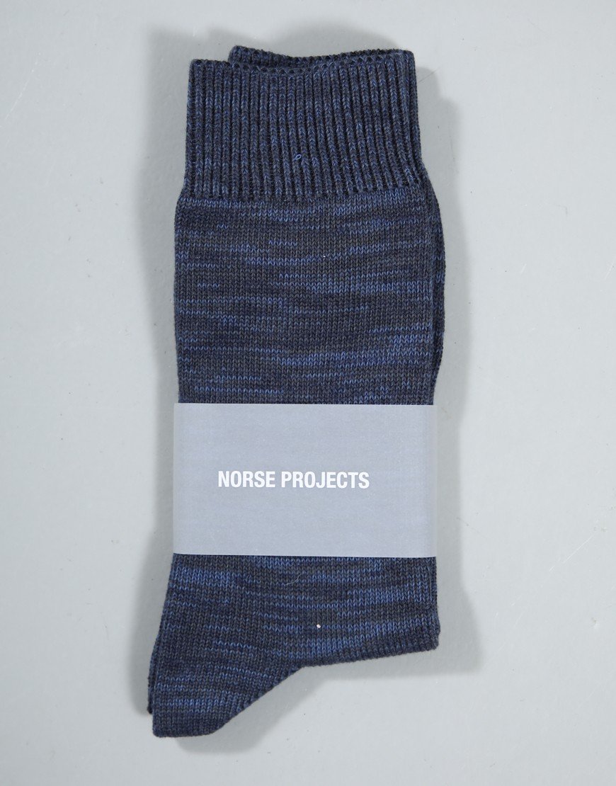 Norse Projects Bykle Heavy Cotton Twist Sock Dark Blue