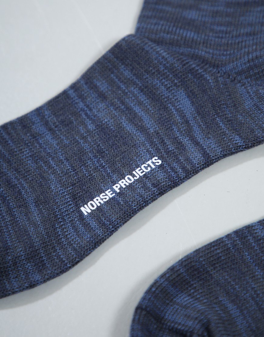 Norse Projects Bykle Heavy Cotton Twist Sock Dark Blue