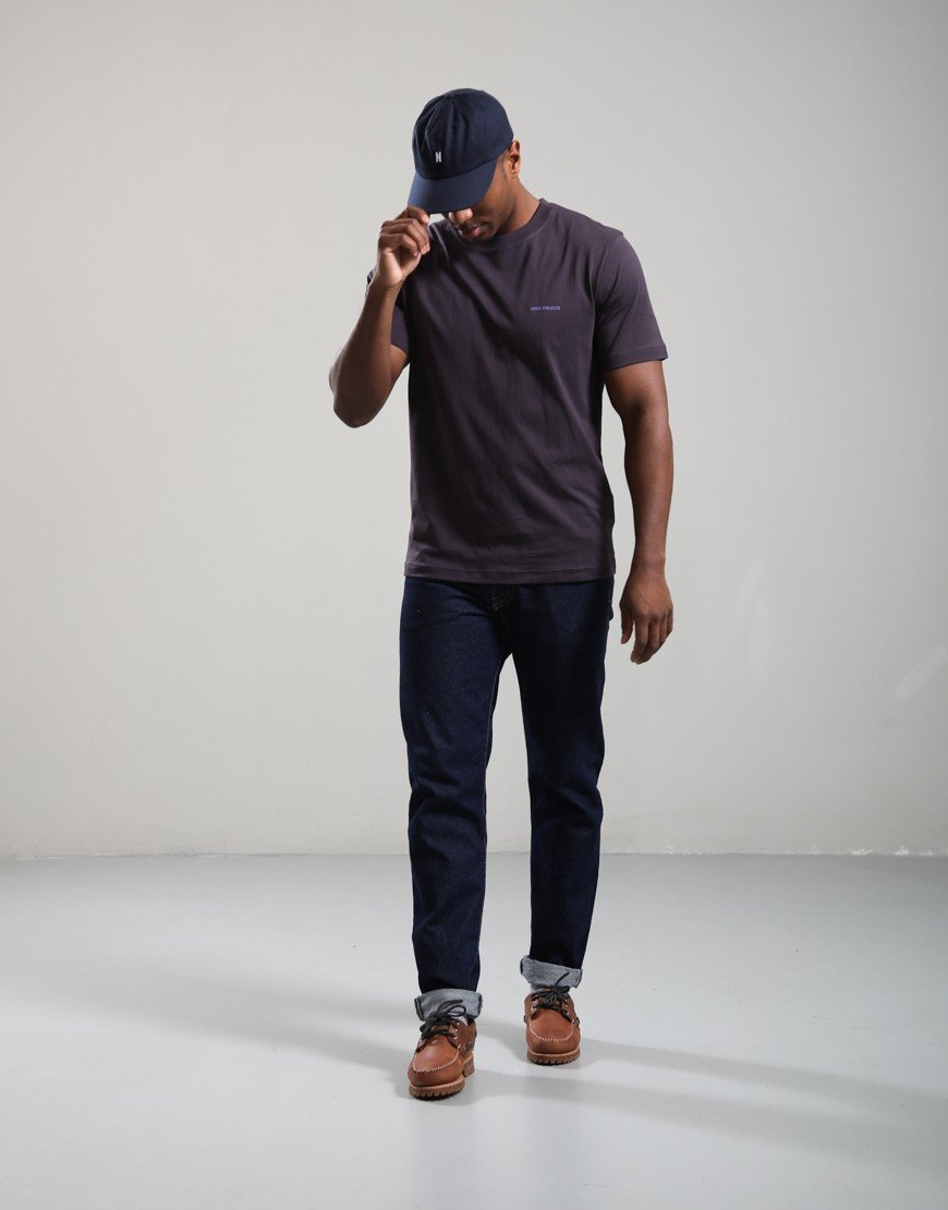 Norse Projects Dyrehaven Organic Logo Print T-Shirt Darkest Purple