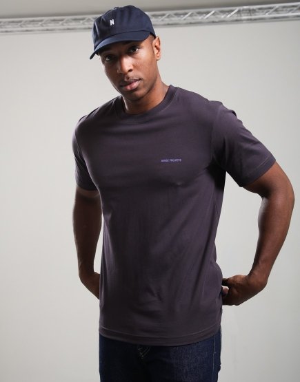 Norse Projects Dyrehaven Organic Logo Print T-Shirt Darkest Purple
