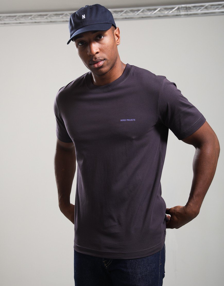 Norse Projects Dyrehaven Organic Logo Print T-Shirt Darkest Purple