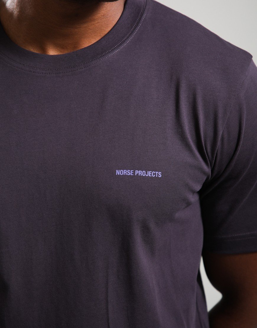 Norse Projects Dyrehaven Organic Logo Print T-Shirt Darkest Purple