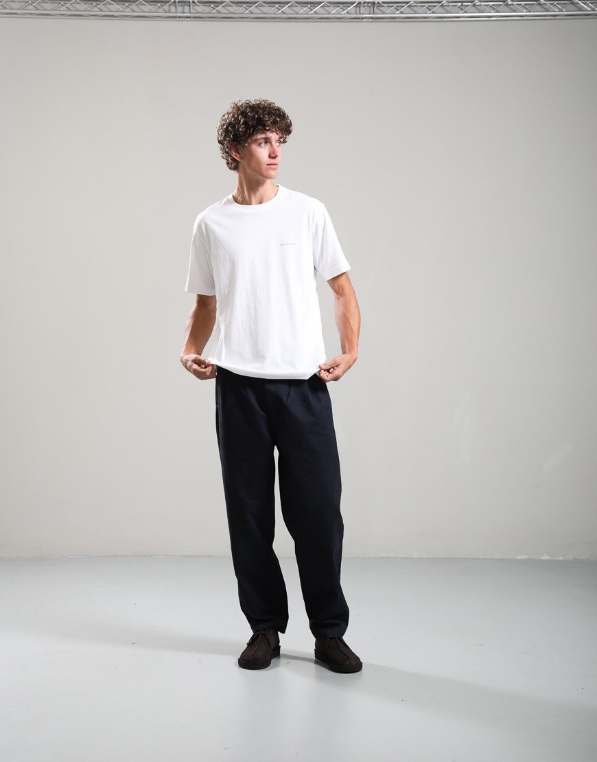 Norse Projects Dyrehaven Organic Logo Print T-Shirt White Aleutian Blue