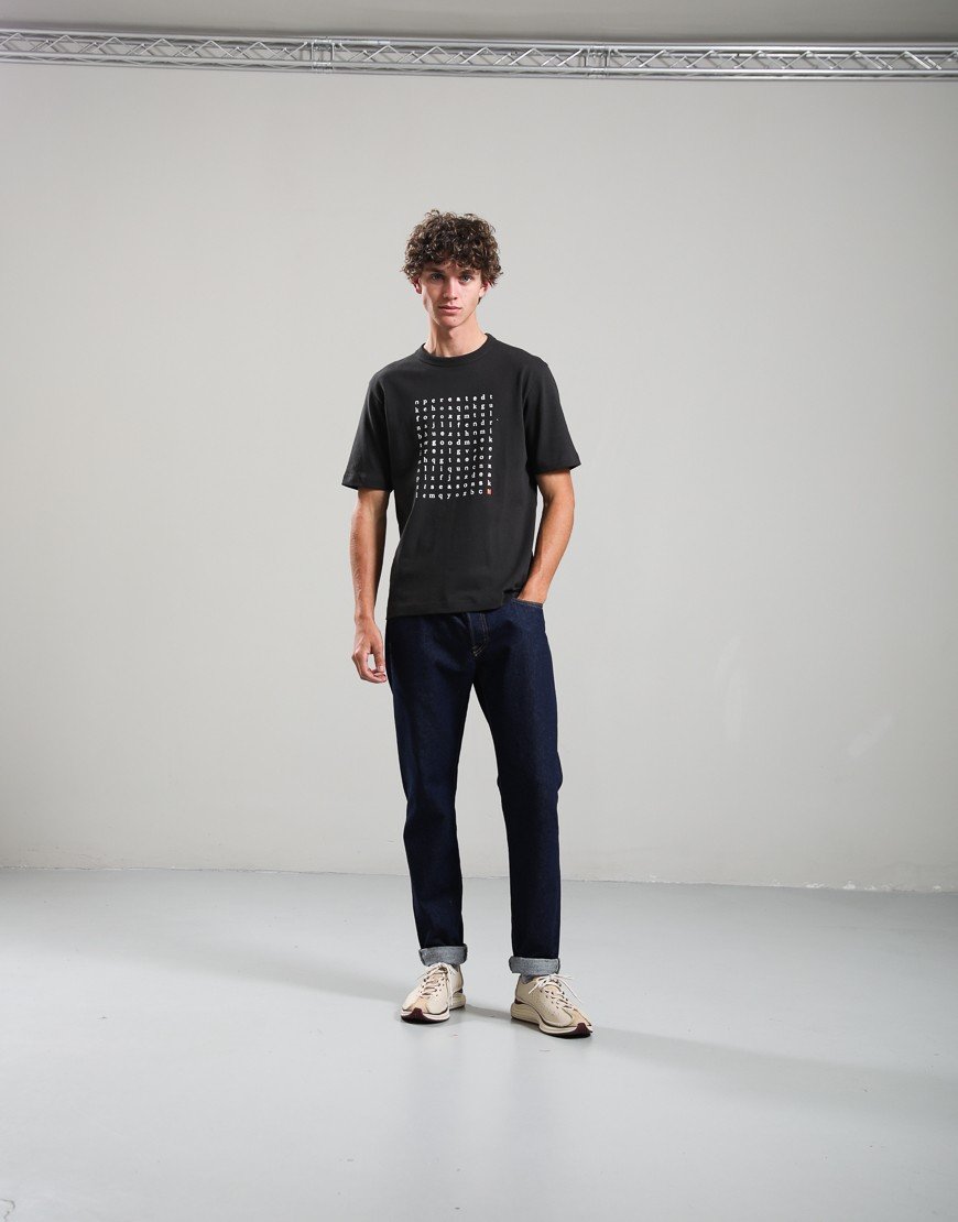 Norse Projects Elmelunde Organic Dry Cotton Crossword T-shirt Black