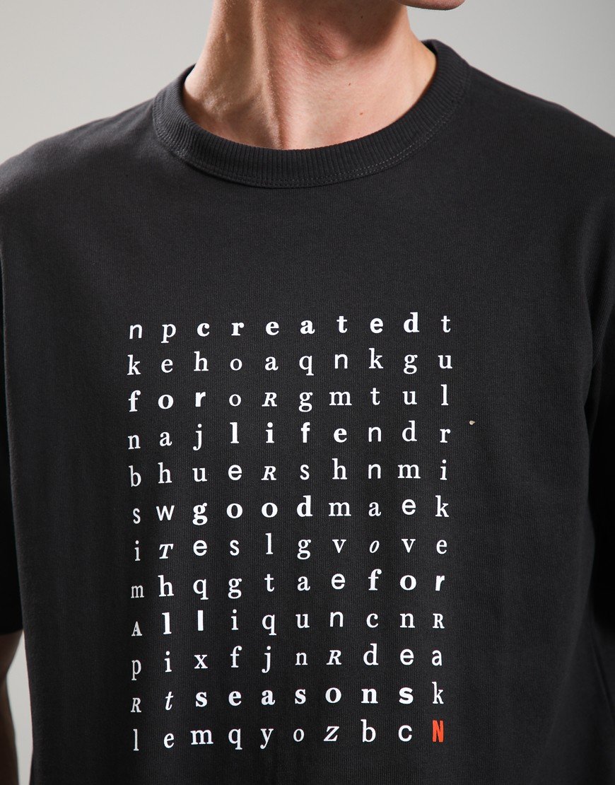 Norse Projects Elmelunde Organic Dry Cotton Crossword T-shirt Black