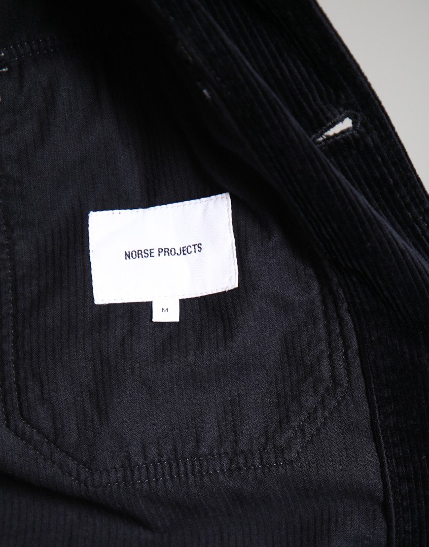 Norse Projects Vrigsted Wide Wale Corduroy Chore Jacket Dark Navy