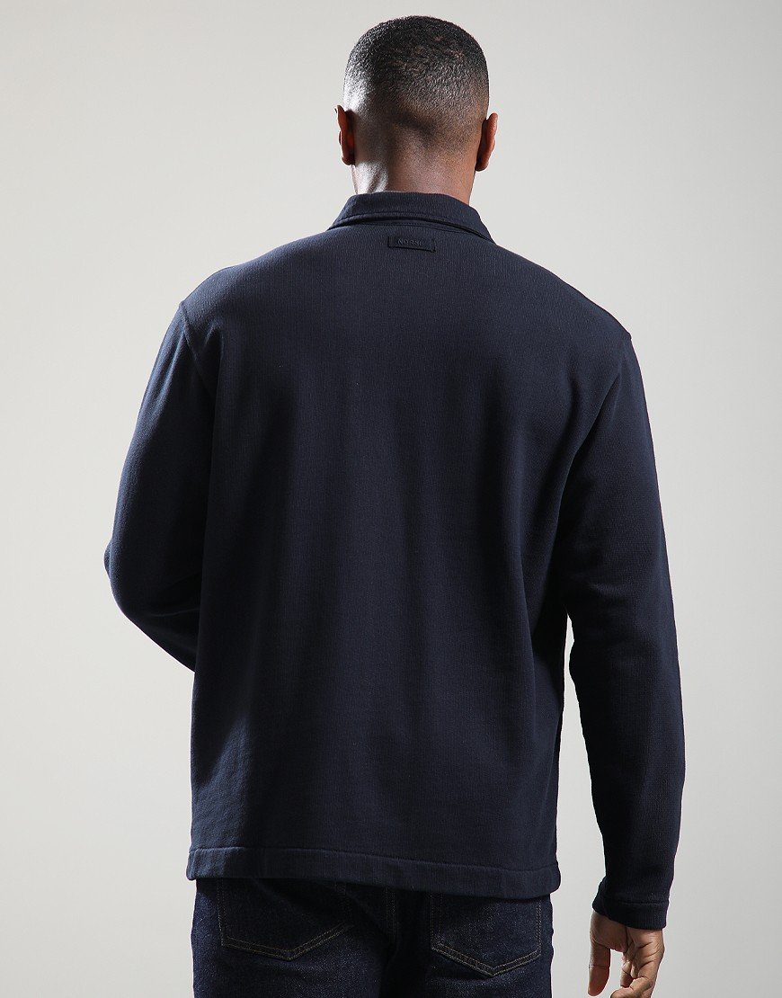 Norse Projects Fraser Long Sleeve Polo Shirt Dark Navy