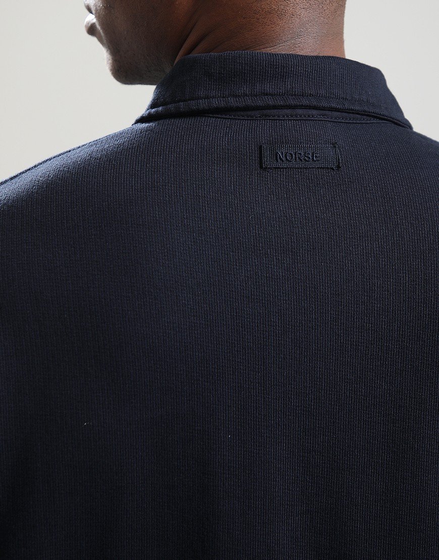 Norse Projects Fraser Long Sleeve Polo Shirt Dark Navy