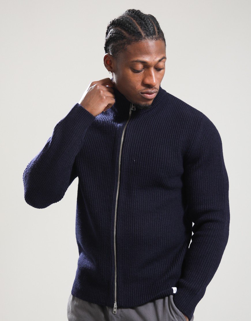Norse Projects Hagen Knitted Jacket Dark Navy Norse Projects Hagen Knitted Jacket Dark Navy