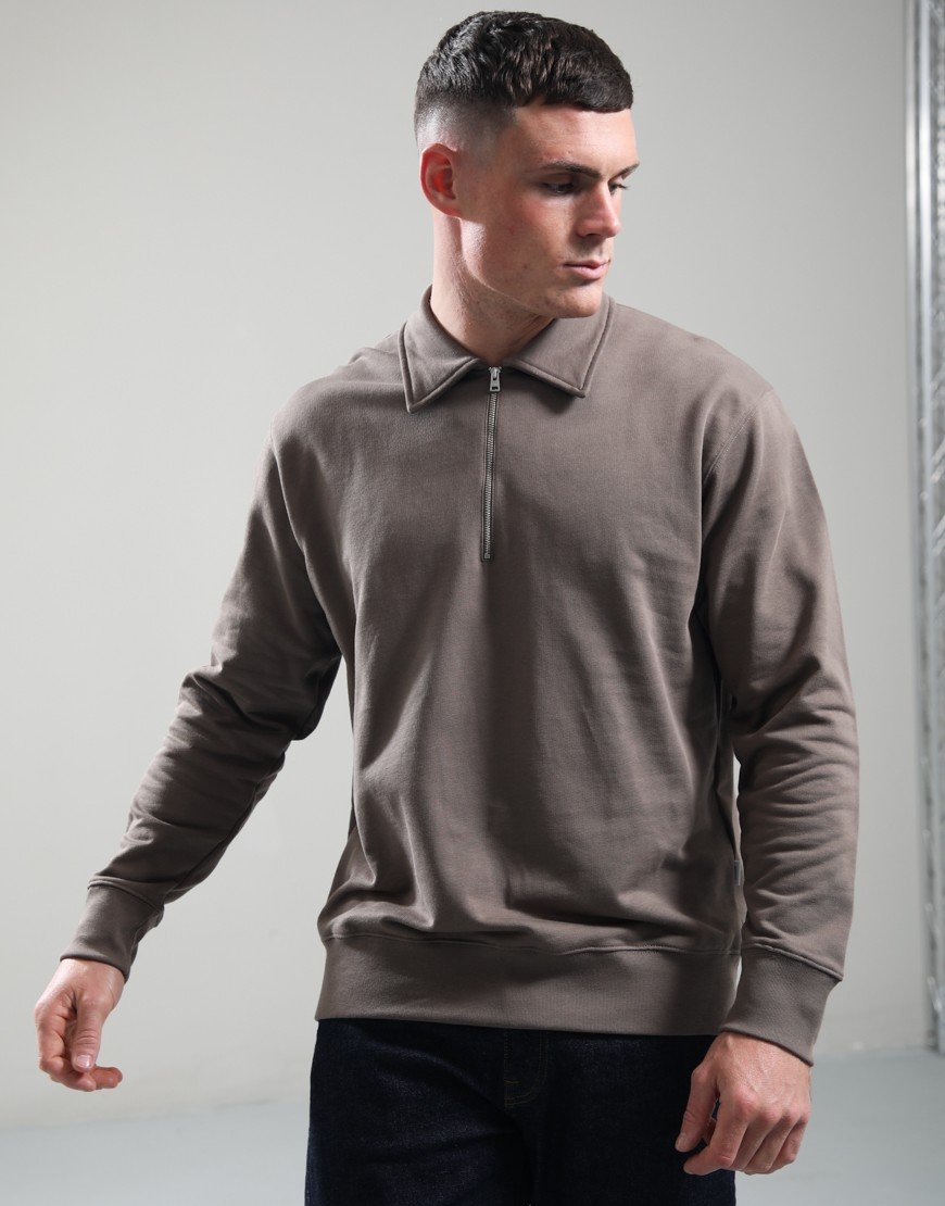 Norse Projects Half Zip Sweatshirt Walnut