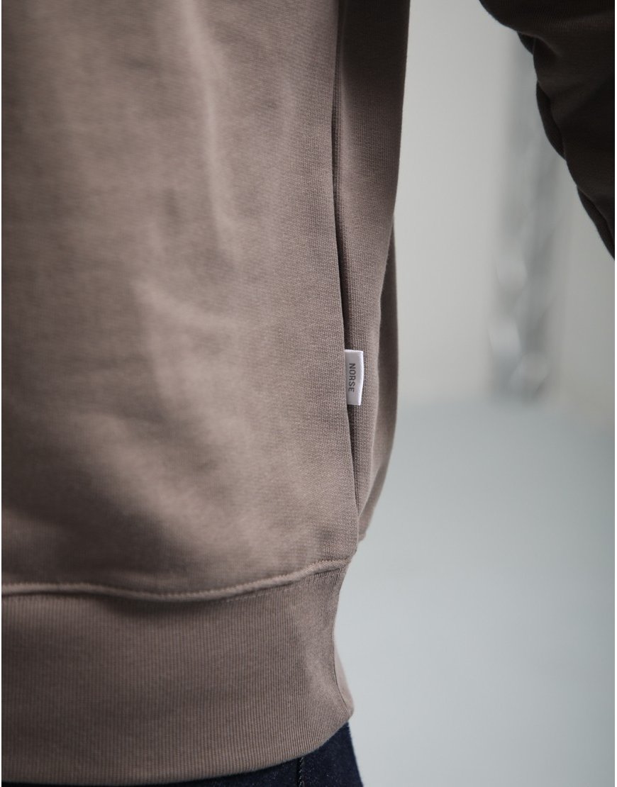 Norse Projects Half Zip Sweatshirt Walnut