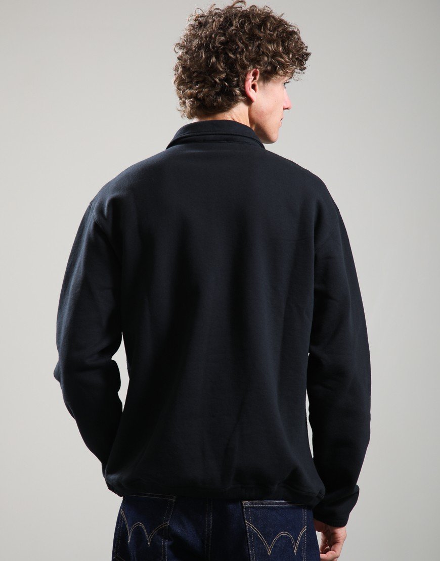 Norse Projects Hjartdal Brushed Diagonal Cotton Fleece Polo Shirt Black