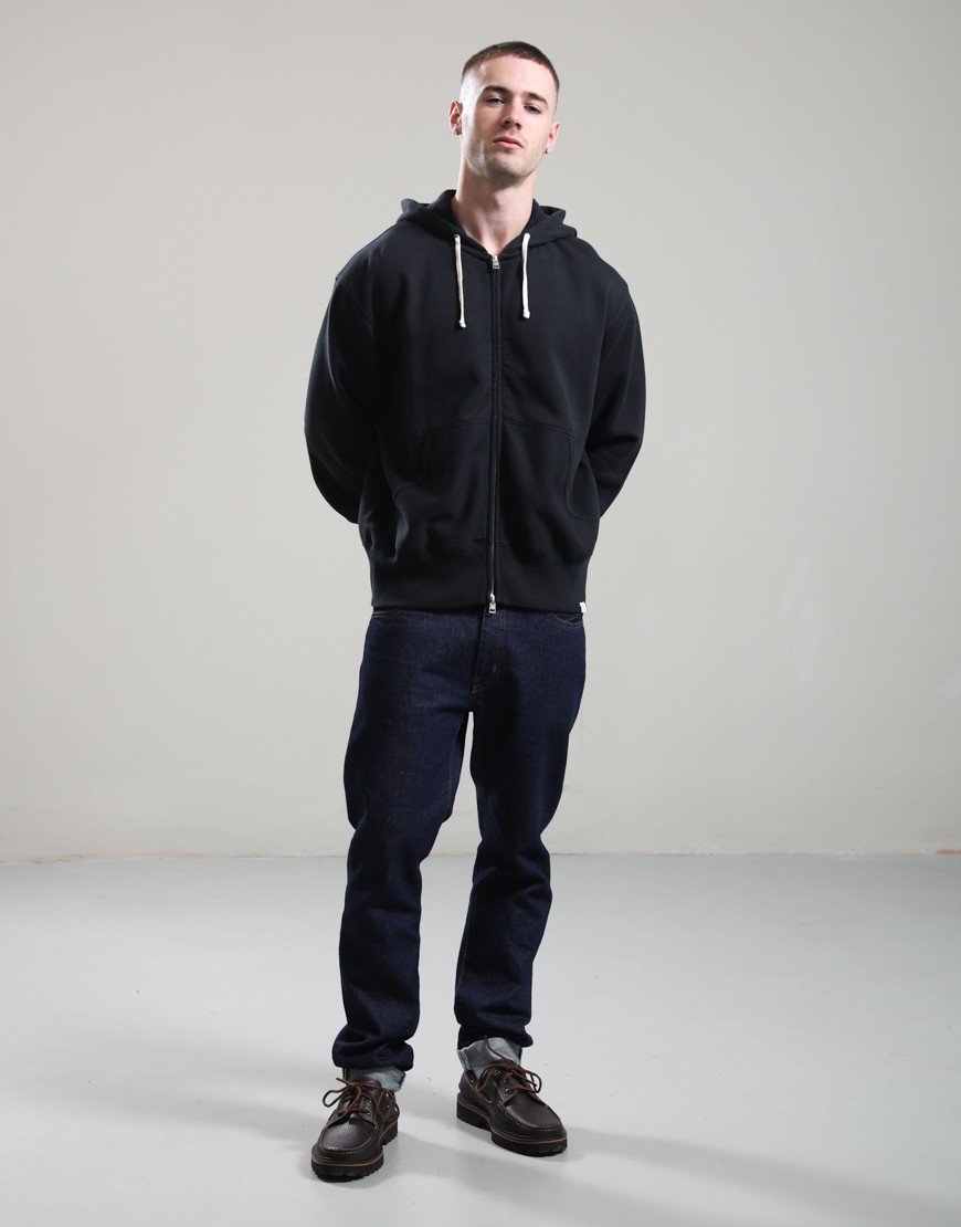 Norse Projects Keldur Brushed Diagonal Cotton Fleece Zip Hoodie Black