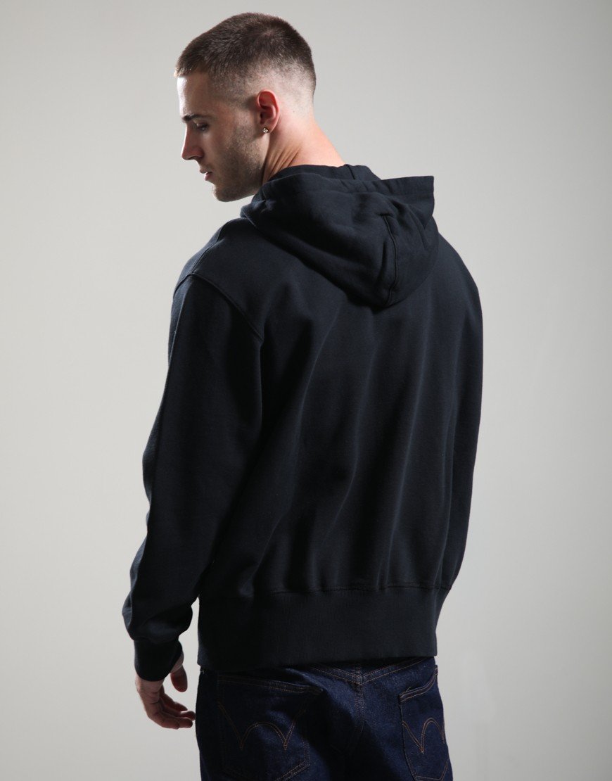 Norse Projects Keldur Brushed Diagonal Cotton Fleece Zip Hoodie Black