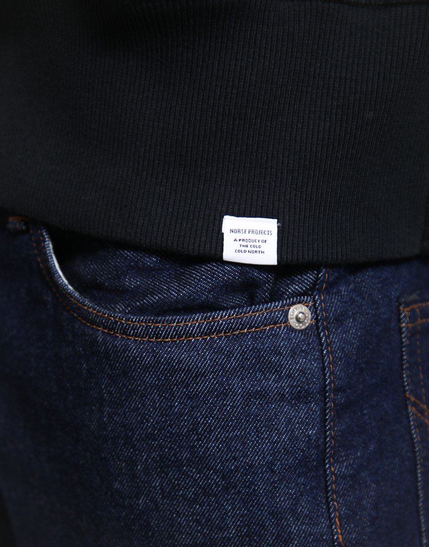 Norse Projects Keldur Brushed Diagonal Cotton Fleece Zip Hoodie Black