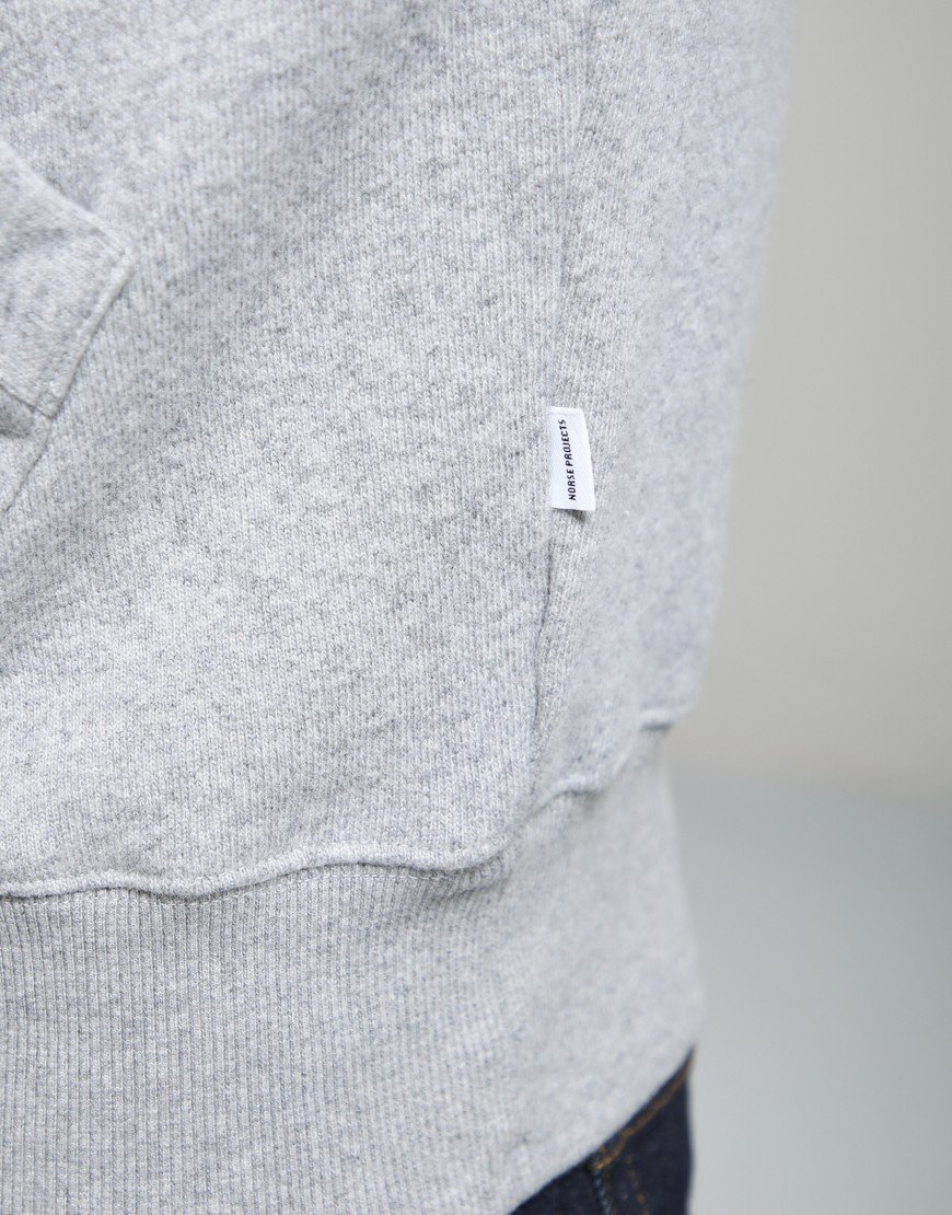 Norse Projects Kerid Relaxed Cotton Wool Hoodie Grey Melange