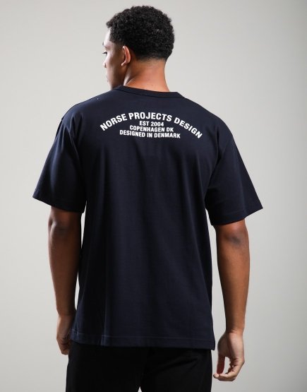 Norse Projects Snekkersten Orgnic Arch Print T-Shirt Dark Navy