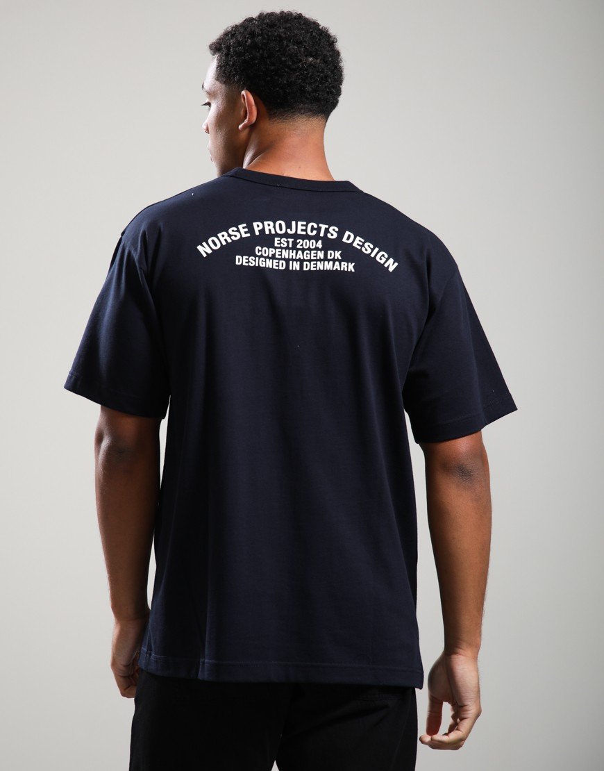 Norse Projects Snekkersten Orgnic Arch Print T-Shirt Dark Navy