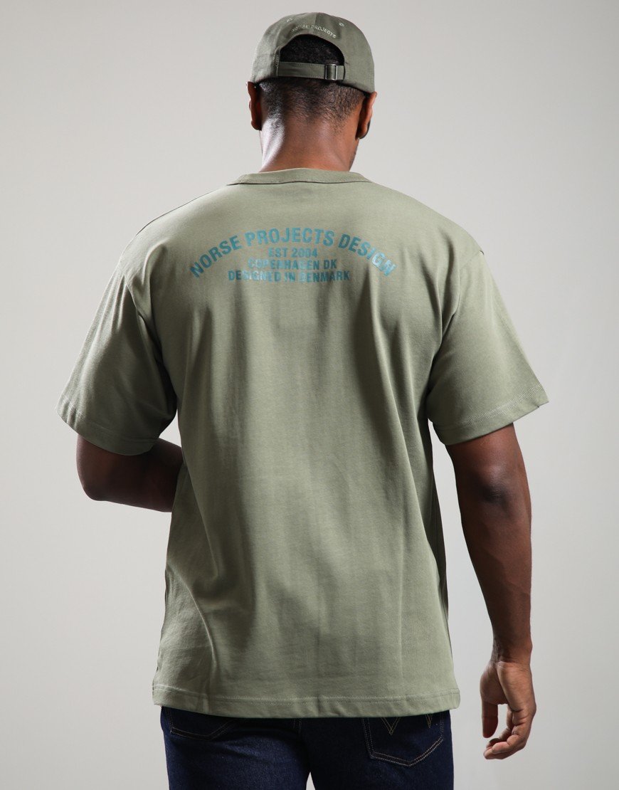 Norse Projects Snekkersten Orgnic Arch Print T-Shirt Dusty Olive