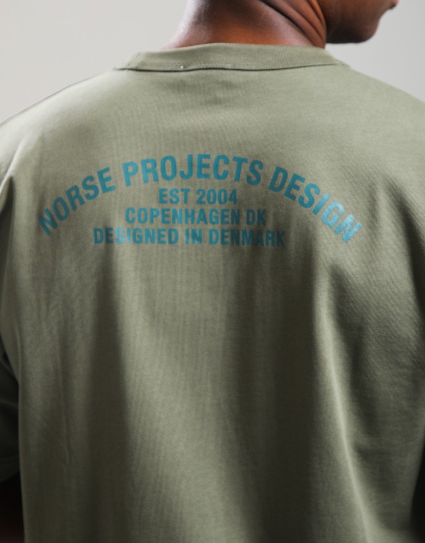 Norse Projects Snekkersten Orgnic Arch Print T-Shirt Dusty Olive