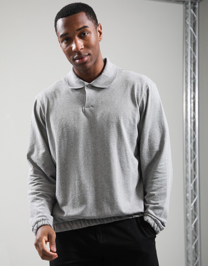 Norse Projects Sylane Light Pile Jersey Polo Shirt Grey