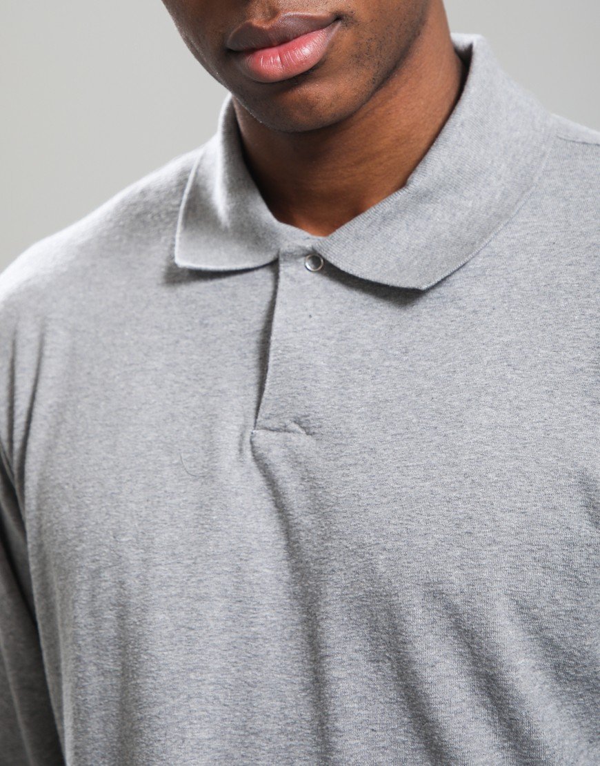 Norse Projects Sylane Light Pile Jersey Polo Shirt Grey