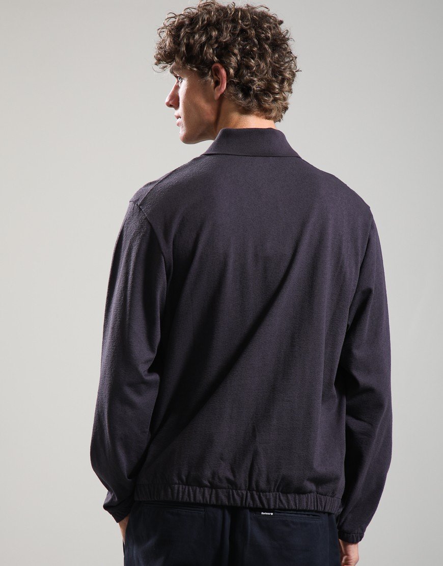 Norse Projects Sylane Light Pile Jersey Polo Shirt Darkest Purple