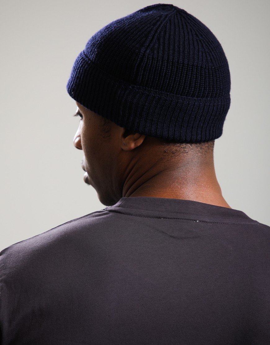 Norse Projects Wool Cotton Rib Beanie Dark Navy