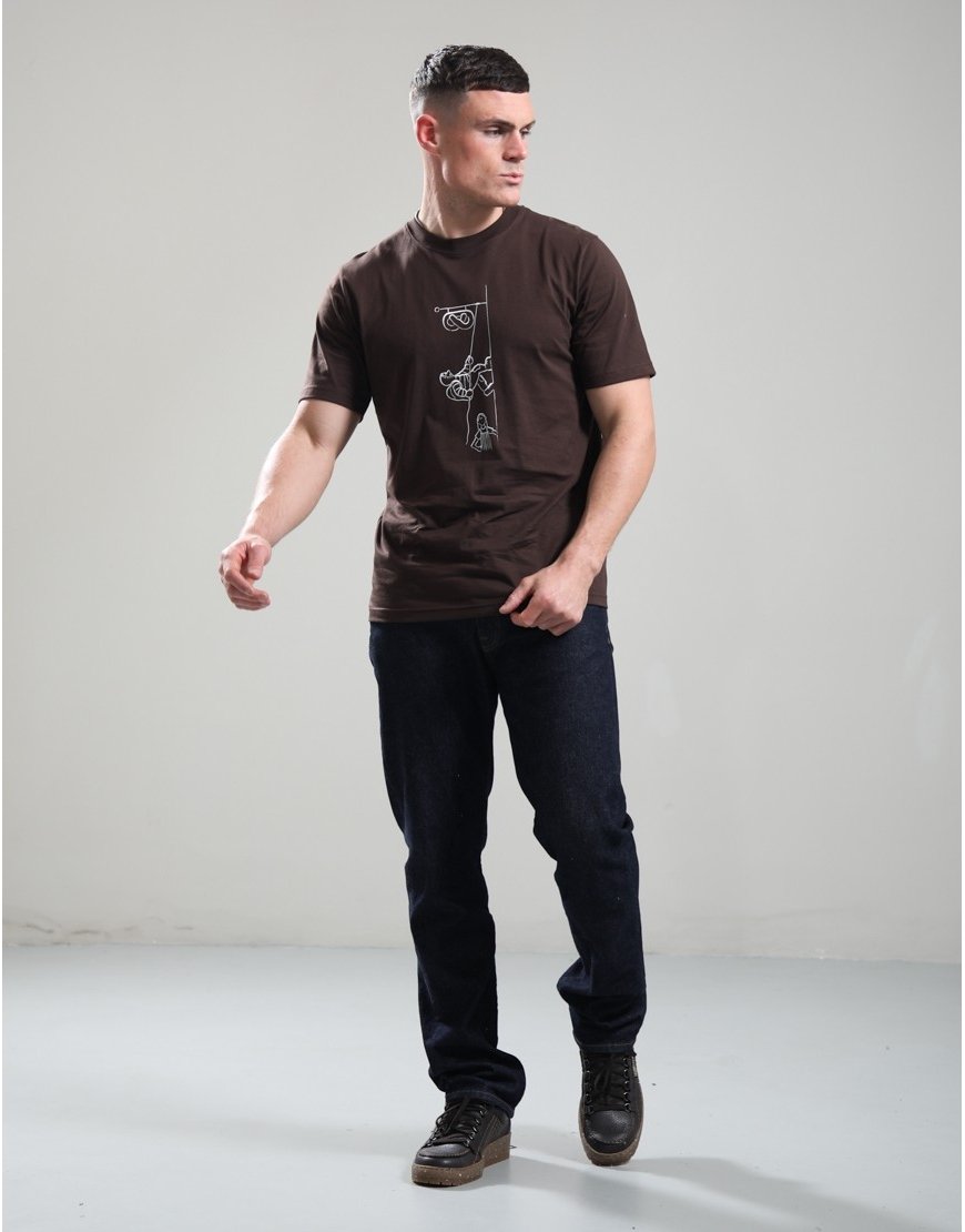 Norse x Daniel Frost Baker Ascent Print T-Shirt Seal Brown