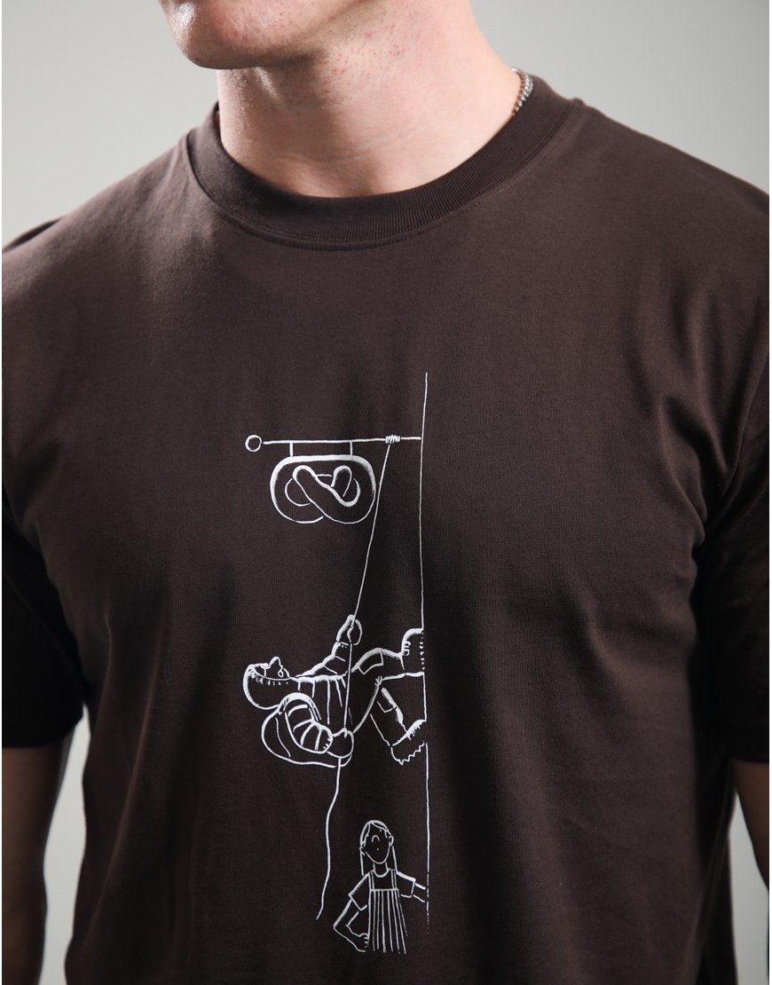 Norse x Daniel Frost Baker Ascent Print T-Shirt Seal Brown