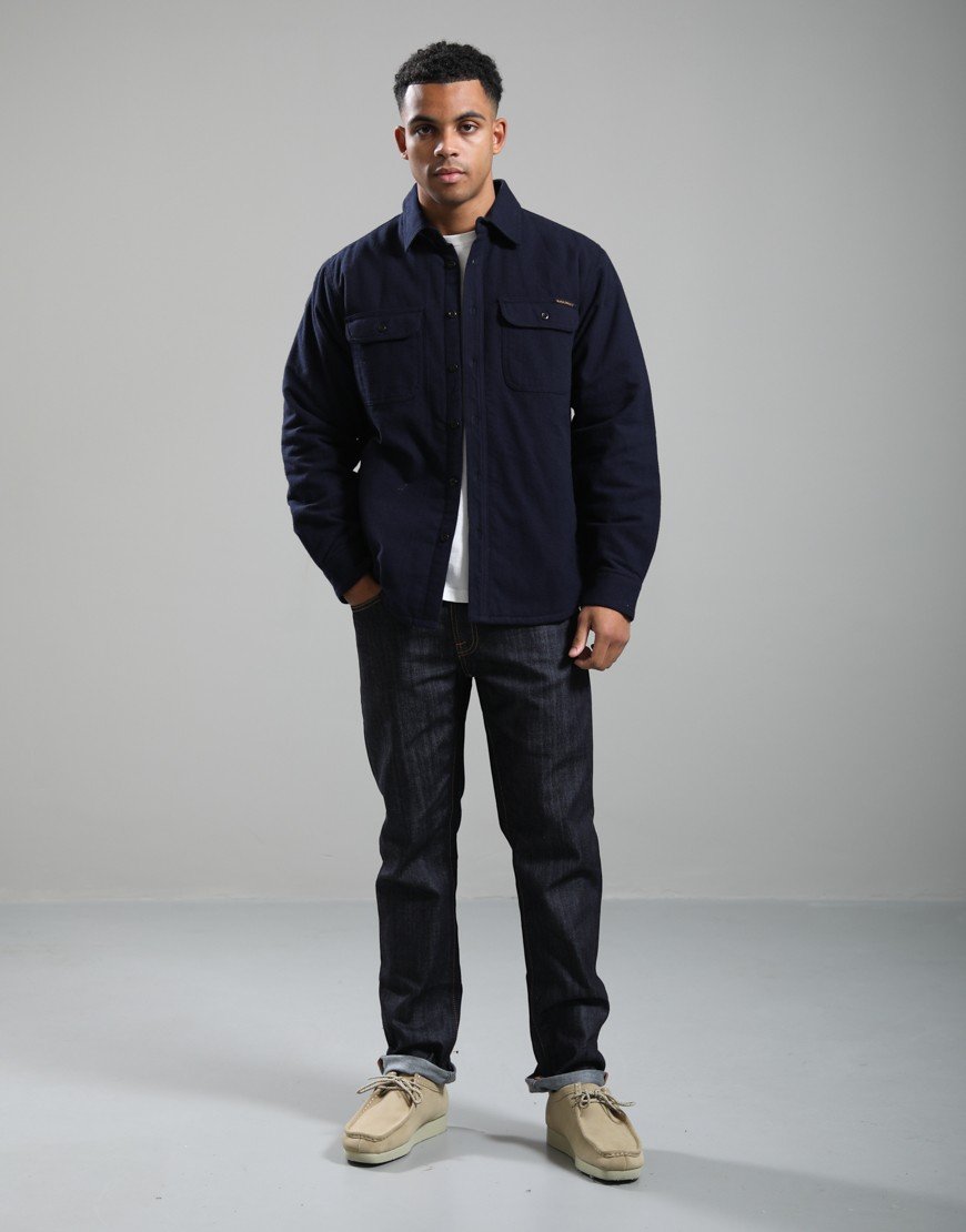 Nudie Jeans Co. Glenn Padded Shirt Flannel Blueberry