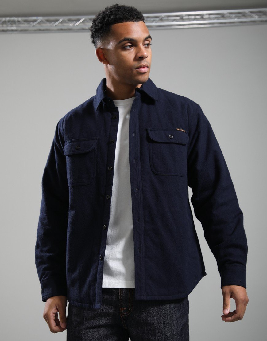 Nudie Jeans Co. Glenn Padded Shirt Flannel Blueberry