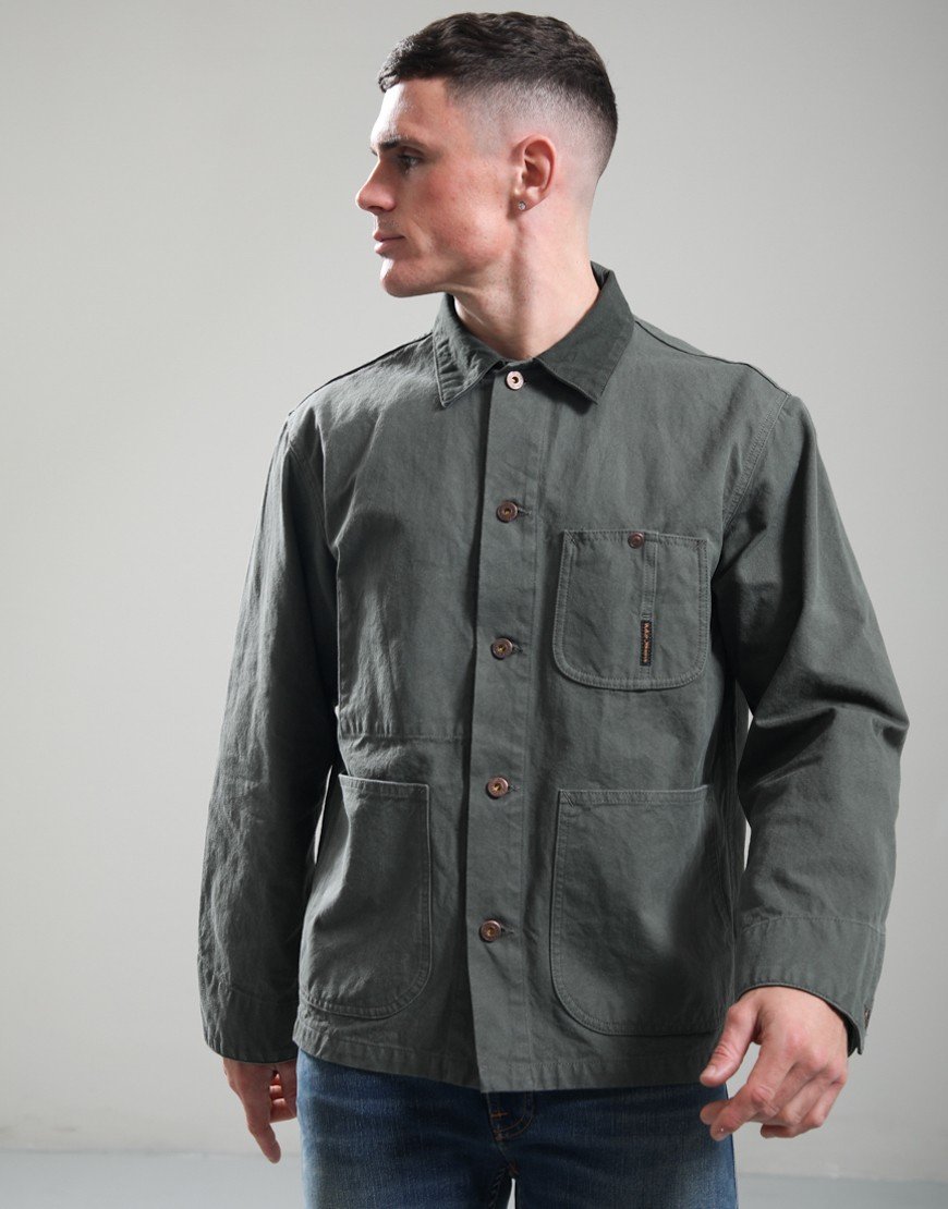 Nudie Jeans Co. Howie Chore Jacket Duck Canvas Green