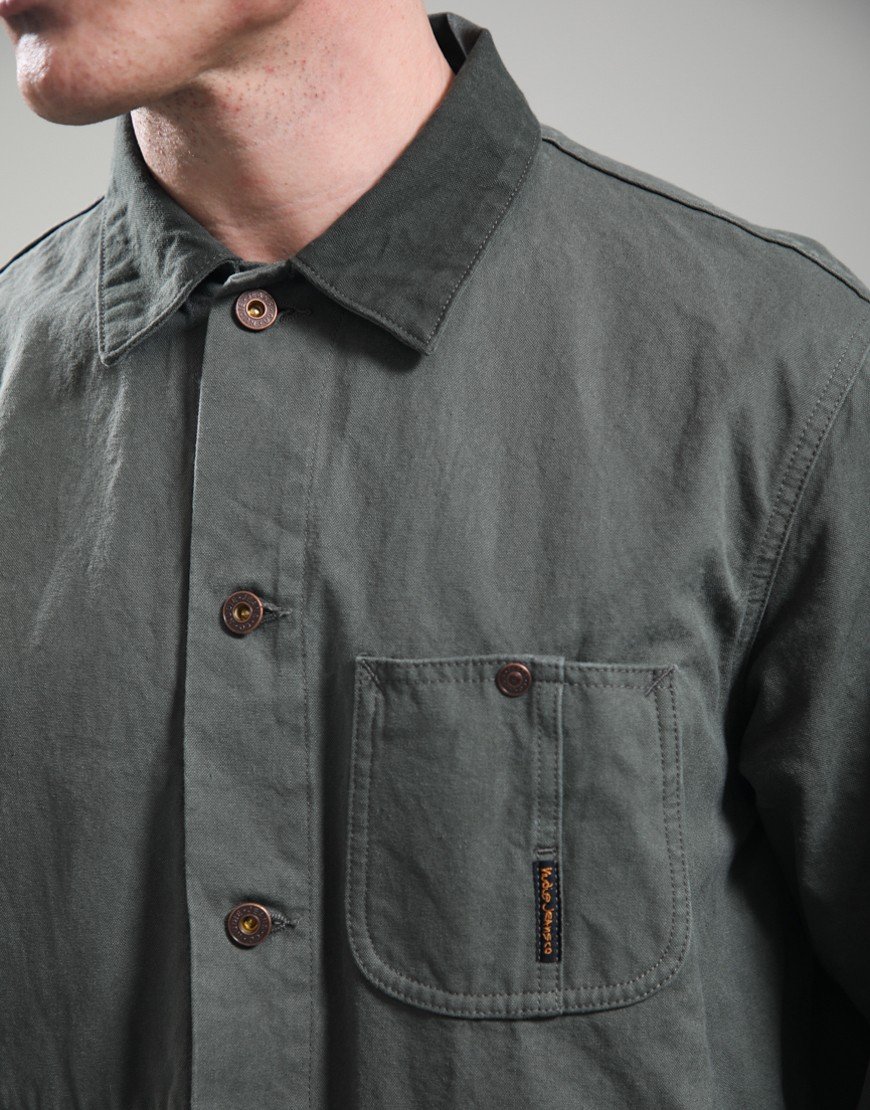 Nudie Jeans Co. Howie Chore Jacket Duck Canvas Green