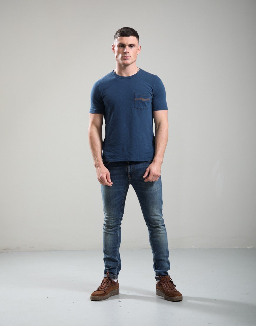 Nudie Jeans Co. Ricky Pocket T-Shirt Washed Blue