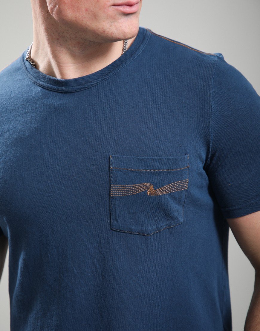 Nudie Jeans Co. Ricky Pocket T-Shirt Washed Blue