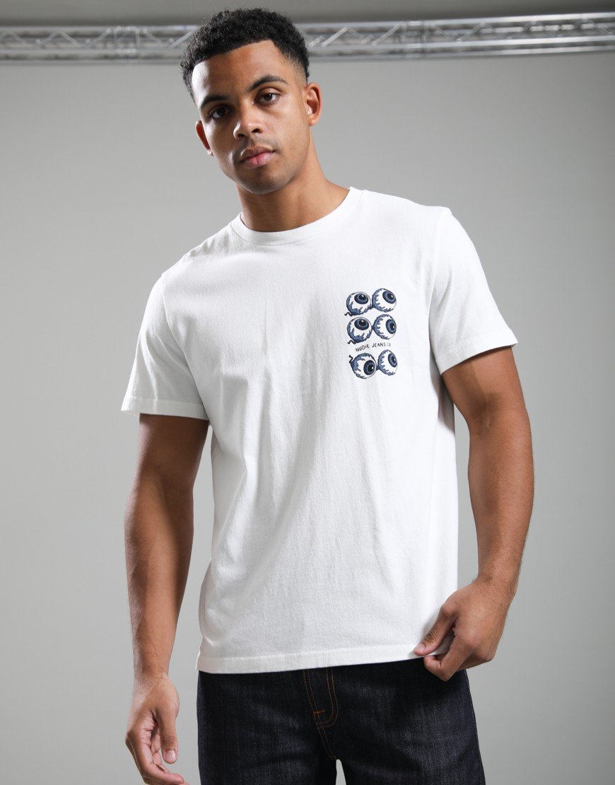Nudie Jeans Co. Roy T-Shirt Wall Crack Chalk White