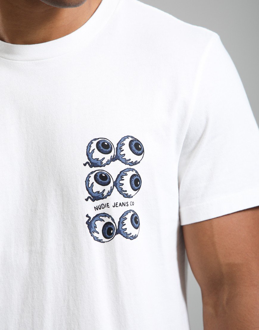 Nudie Jeans Co. Roy T-Shirt Wall Crack Chalk White